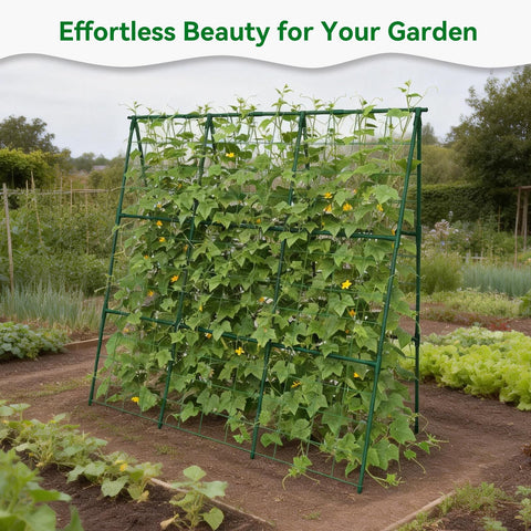 Versatile Trellume support for morning glories and vegetables in gardens