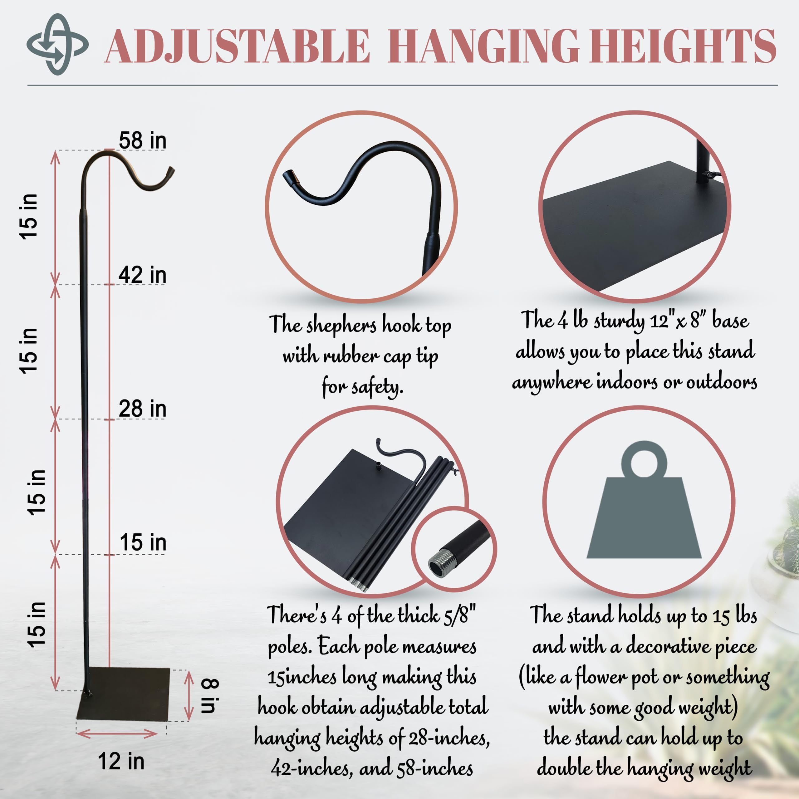 Trend Jockey hanging-plant-solar-lights hook enables versatile patio decorations