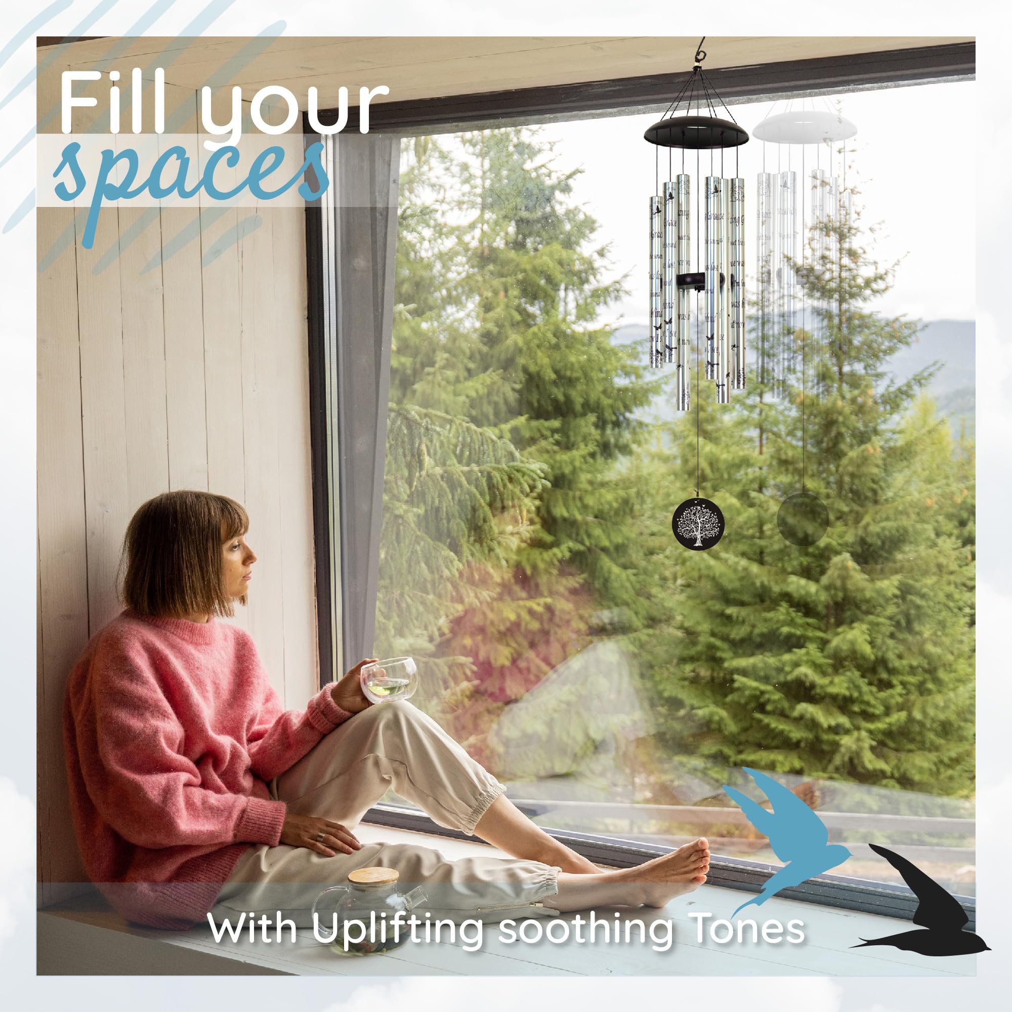 Trend Jockey Wind Chime patio display captures soothing tones in windy settings