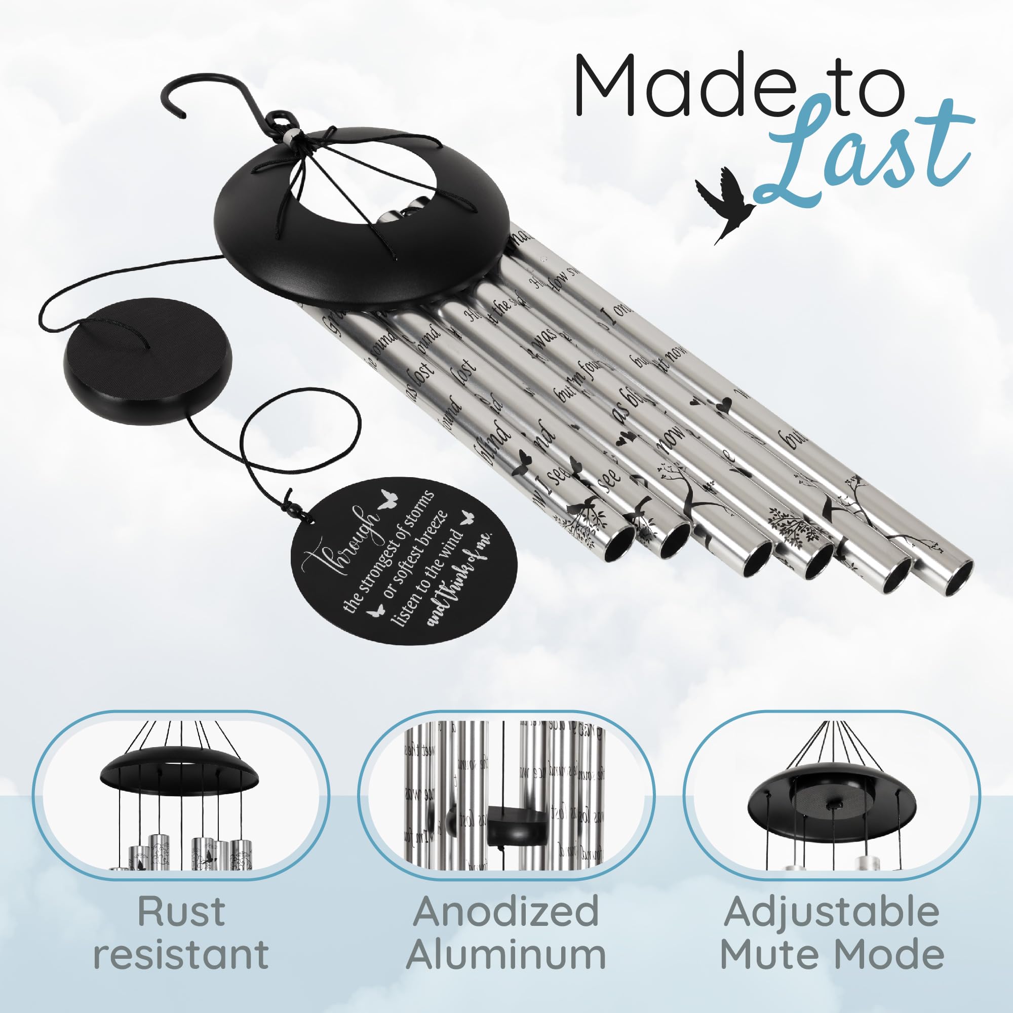 Trend Jockey Wind Chime pinewood collar showcases sturdy support for outdoor use