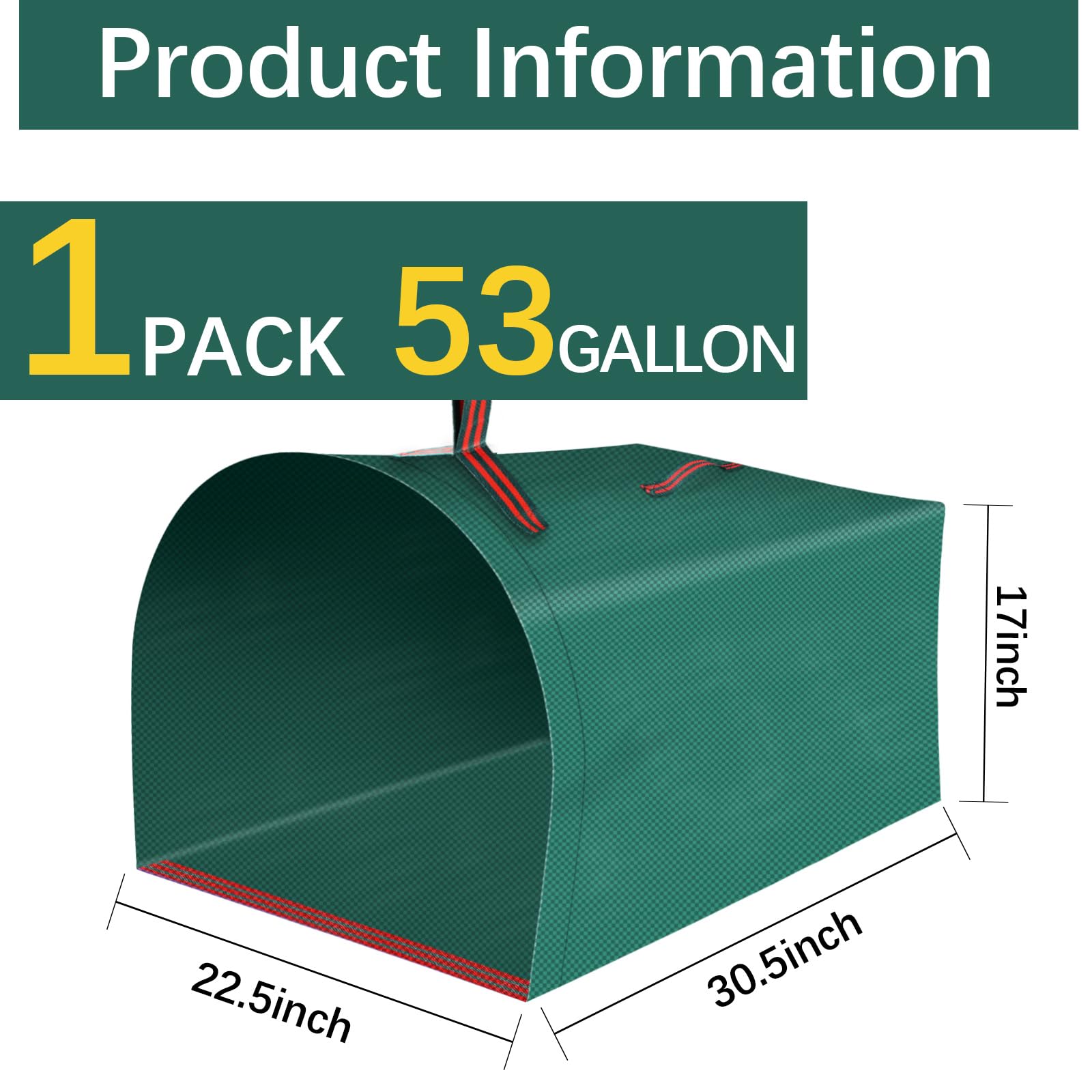 Trendara 53-gallon leaf bag in use showing large capacity for quick collection.