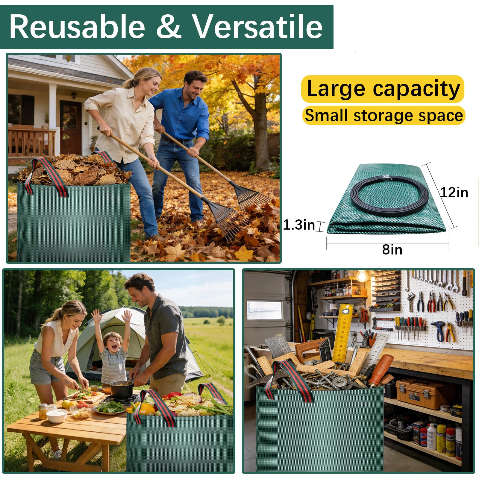 Trendara leaf bag folded flat for compact storage after use.