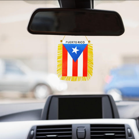 TrendPow Puerto Rico flag on bookshelf or door window display.
