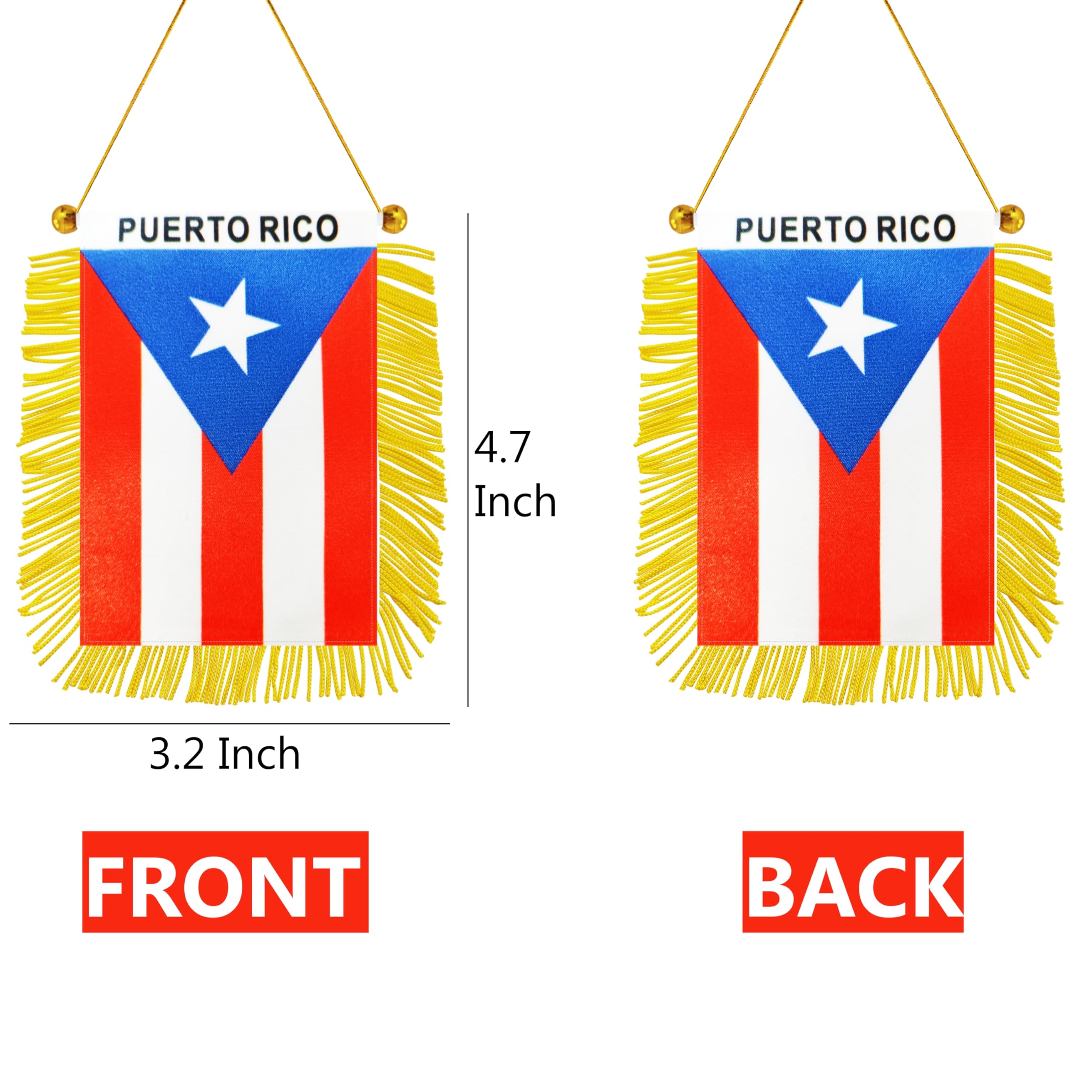 TrendPow Puerto Rico flag with suction cup, versatile display.