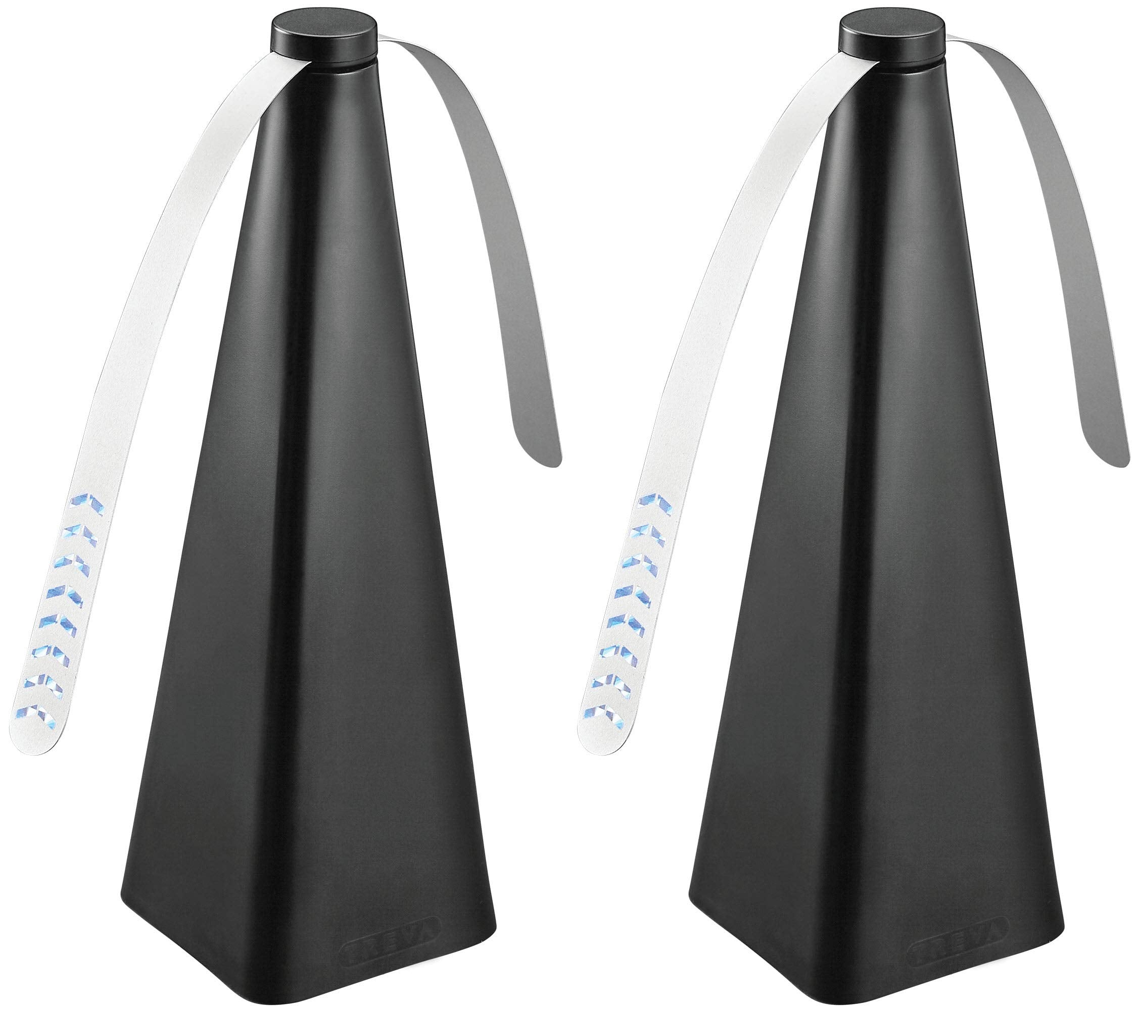 Treva bug fan with holographic blades deters insects during outdoor use.