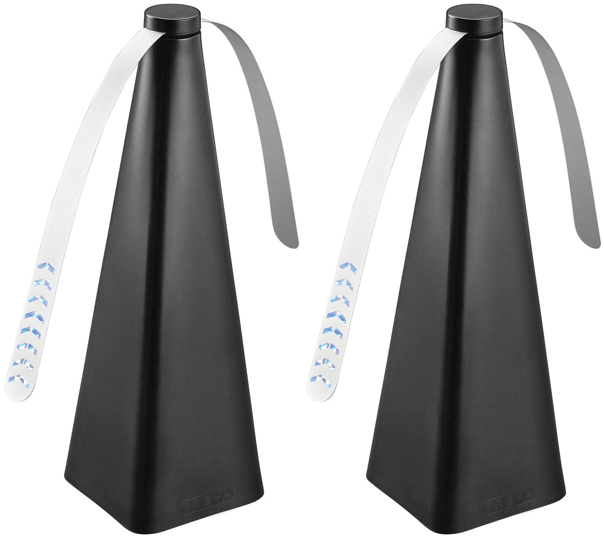 Treva bug fan with holographic blades deters insects during outdoor use.