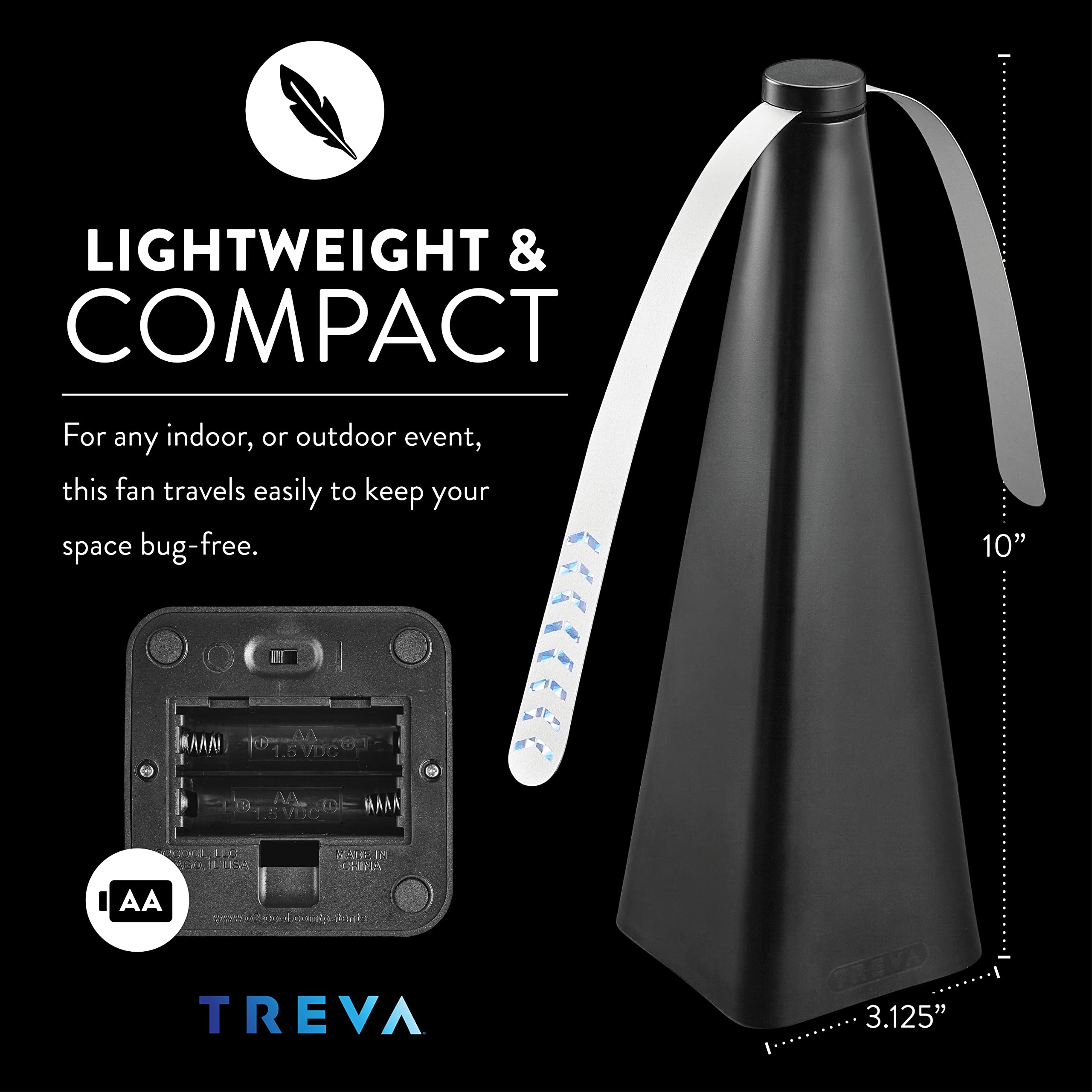 Ideal for outdoor meals, games, and chats, Treva deters flying pests.