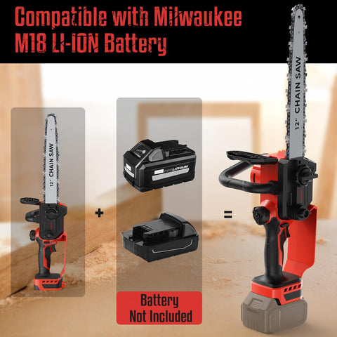 TREXEEN cordless 12-inch chainsaw with automatic oiling for smoother cuts