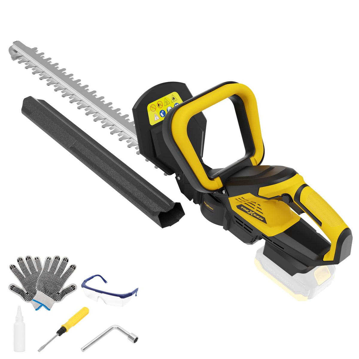 TREXEEN hedge trimmer with 22-inch dual-action blade for precise hedges