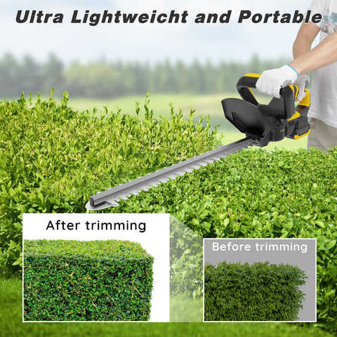 TREXEEN hedge trimmer dual safety lock prevents accidental startups