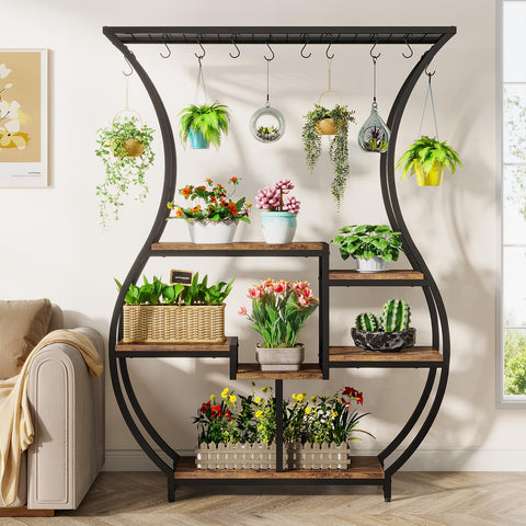 Tribesigns 70.9-inch tall ladder display maximizes vertical space for sun-loving plants.