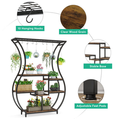 Tribesigns brown and black finish complements rustic and modern interiors alike.