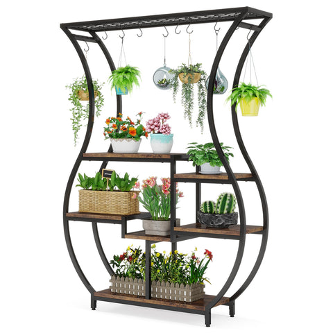 Tribesigns indoor plant rack suits living rooms, bedrooms, and balconies for versatile decor.
