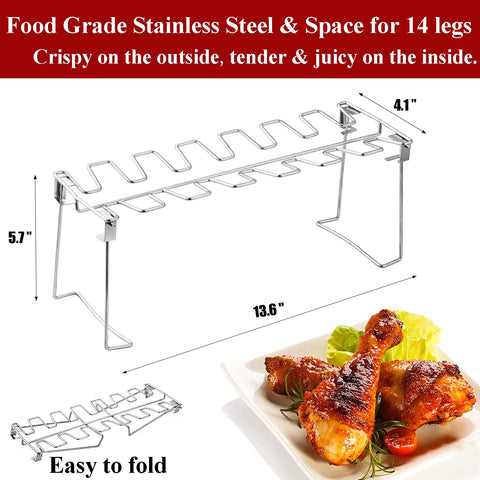 Triceratops chicken drumstick grill rack supports medium to large pieces