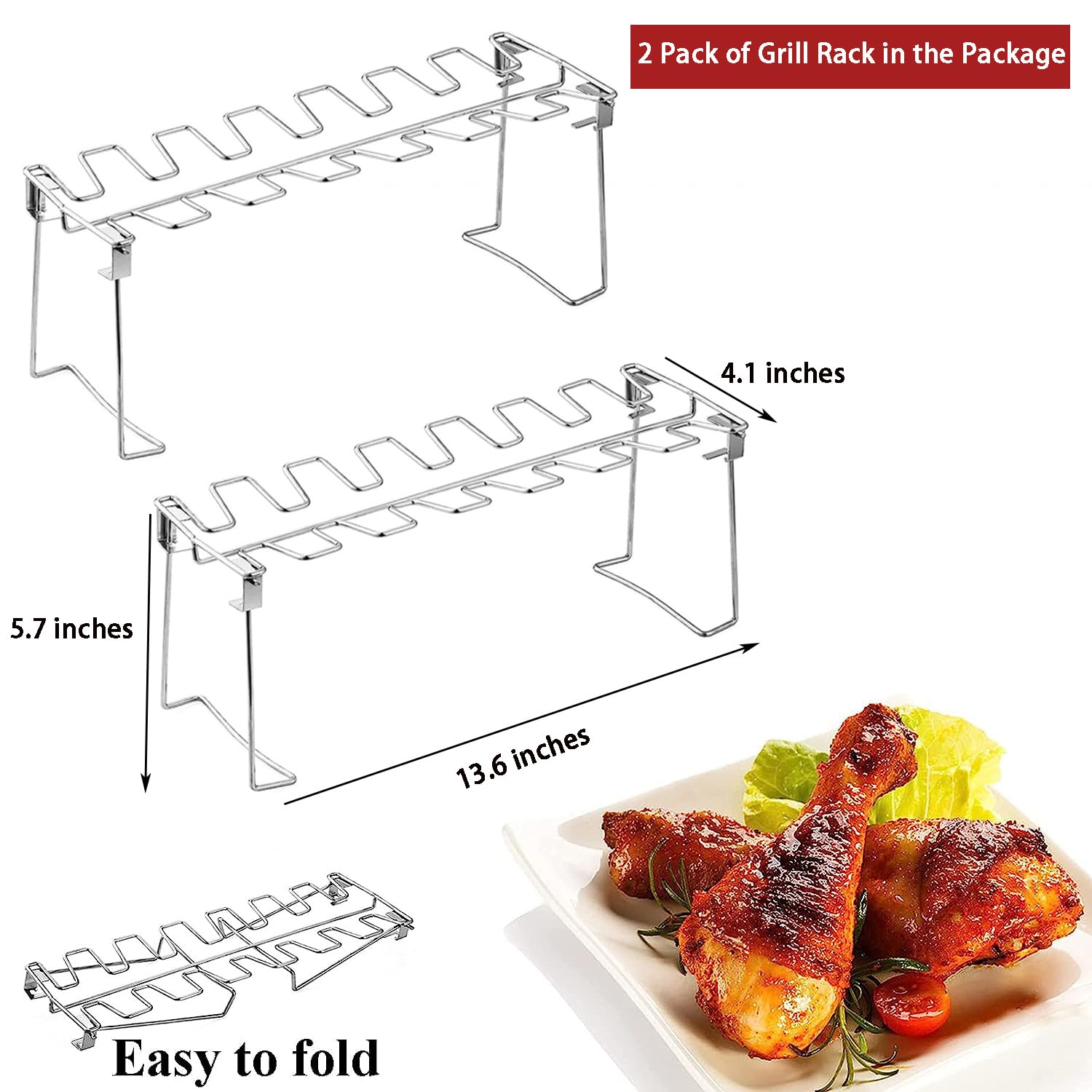 Triceratops dishwasher-safe rack cleans easily after barbecues.