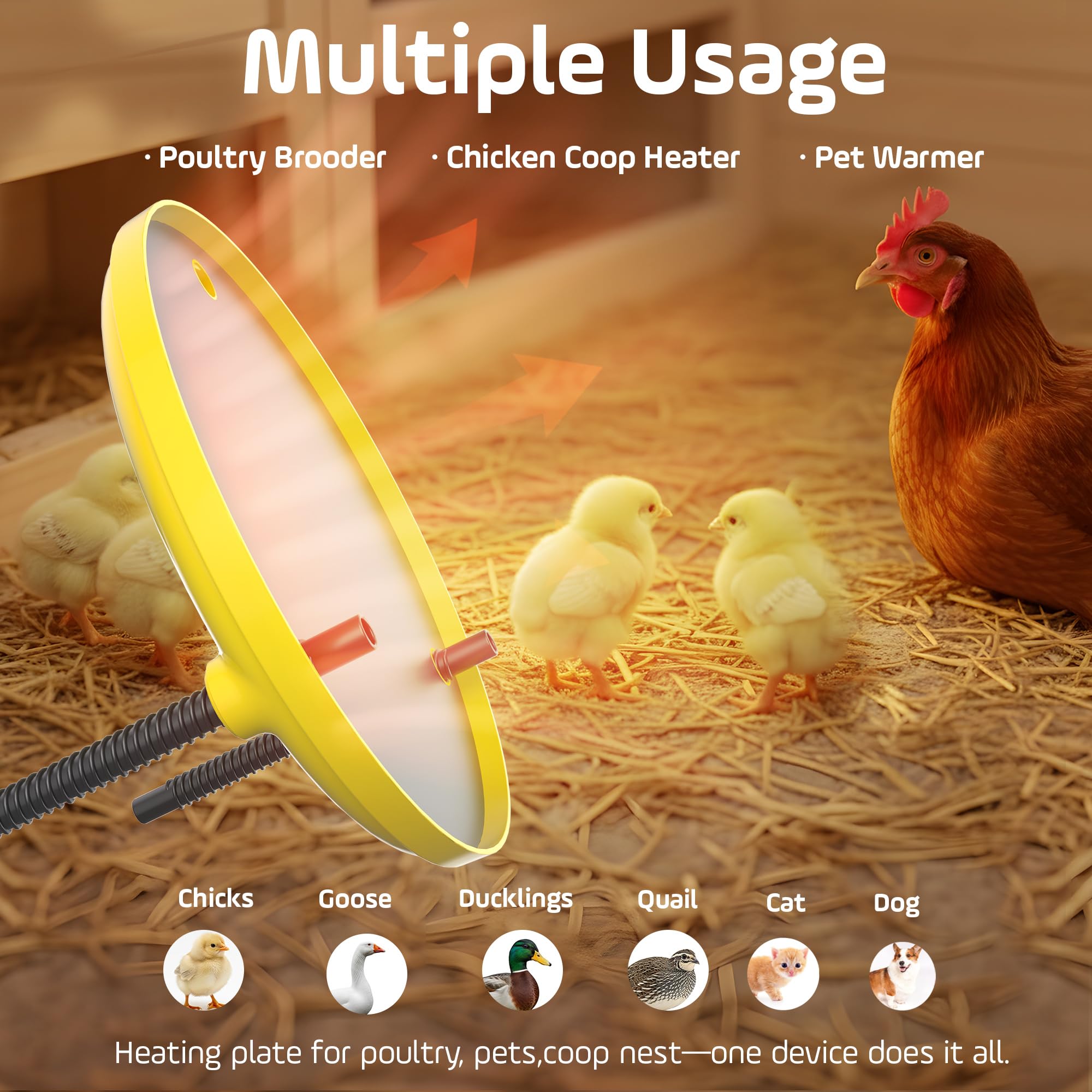 TRIOCOTTAGE Energy-efficient 35W heater delivers reliable warmth in poultry brooders.