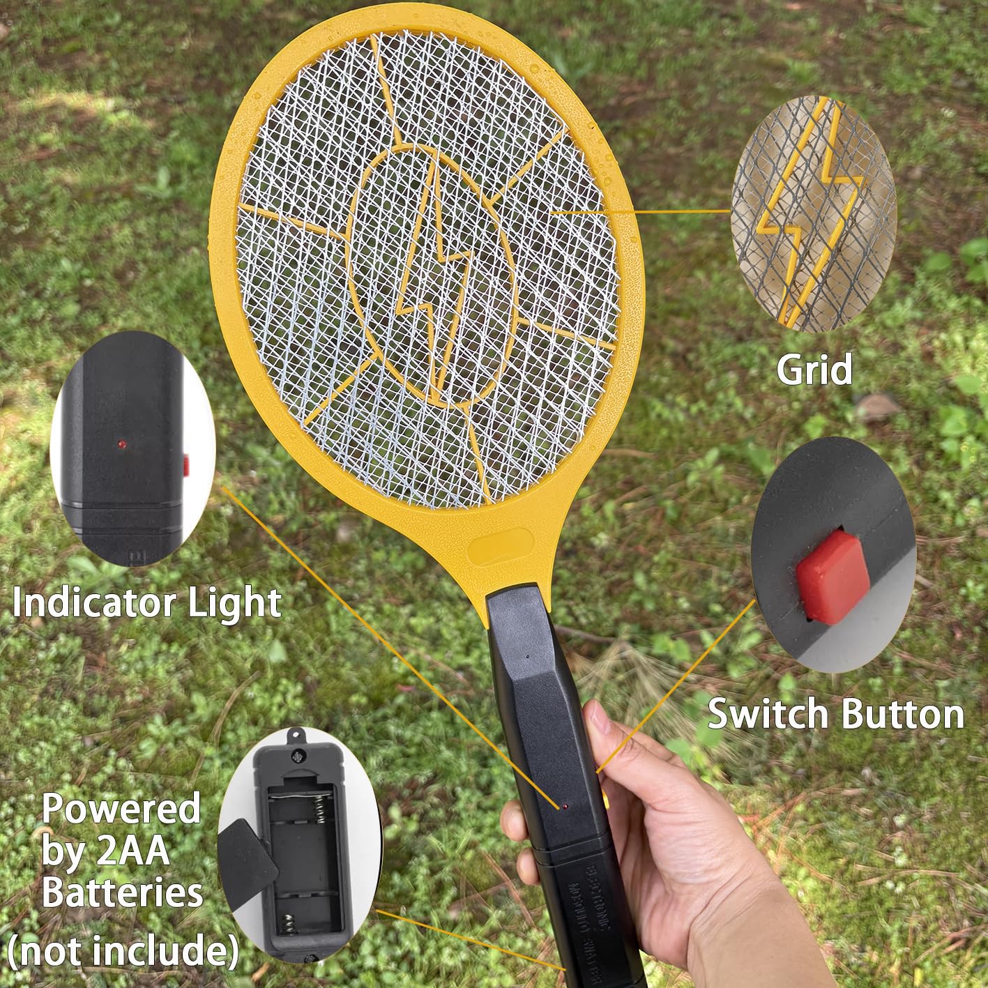 TRIDOK 3000V zapper with protective mesh for safe use