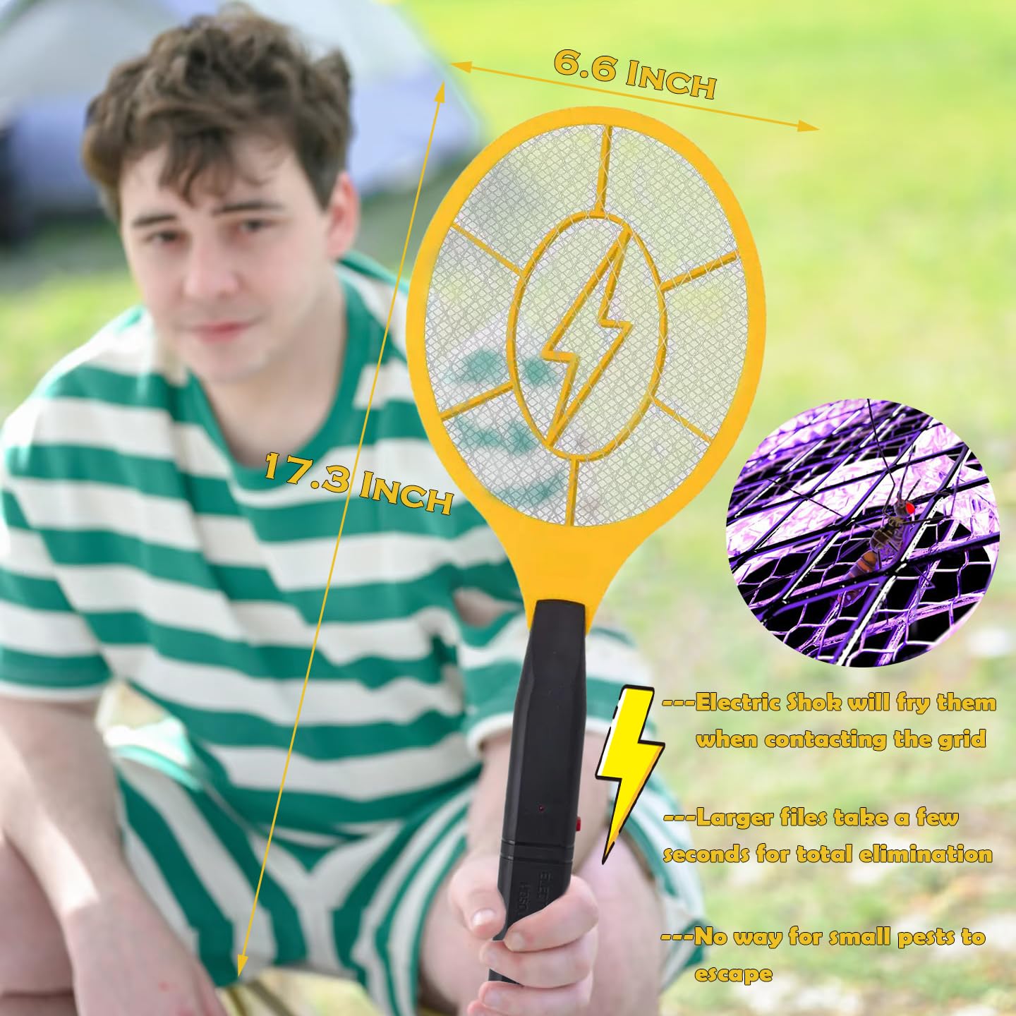 TRIDOK portable bug zapper ideal for backyard and camping