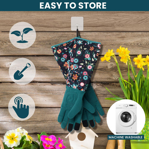 Trifabricy garden gloves elastic wrists prevent dirt intrusion during long sessions