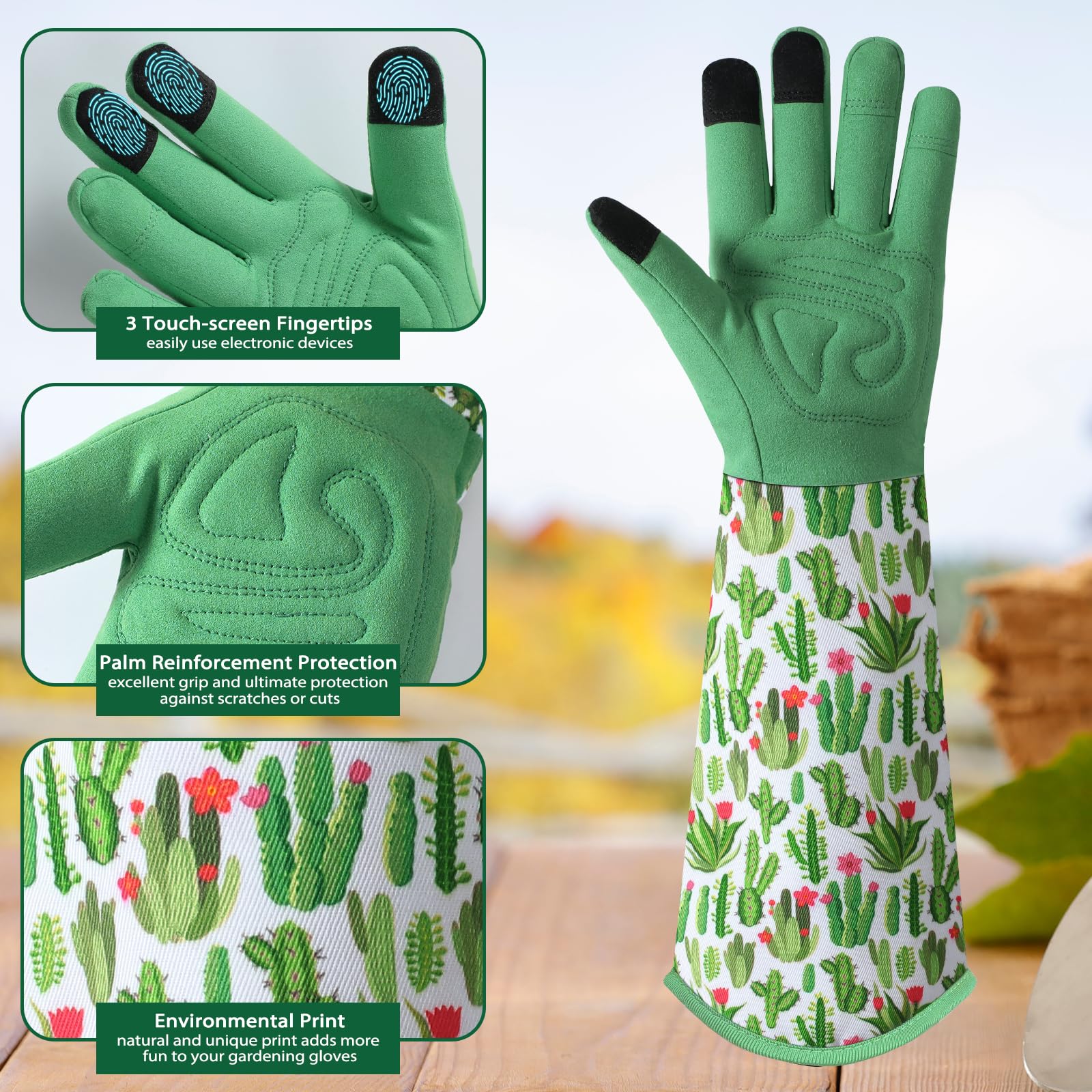 Trifabricy gloves provide palm grip for precise weeding and tool handling