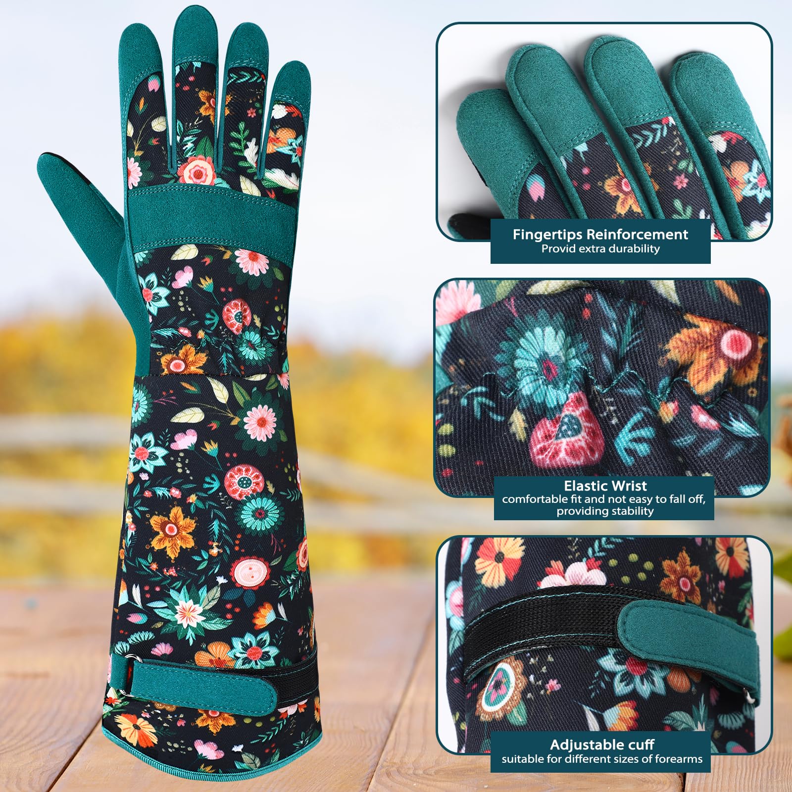 Trifabricy gloves show touchscreen-friendly fingertips for phone use in gardens
