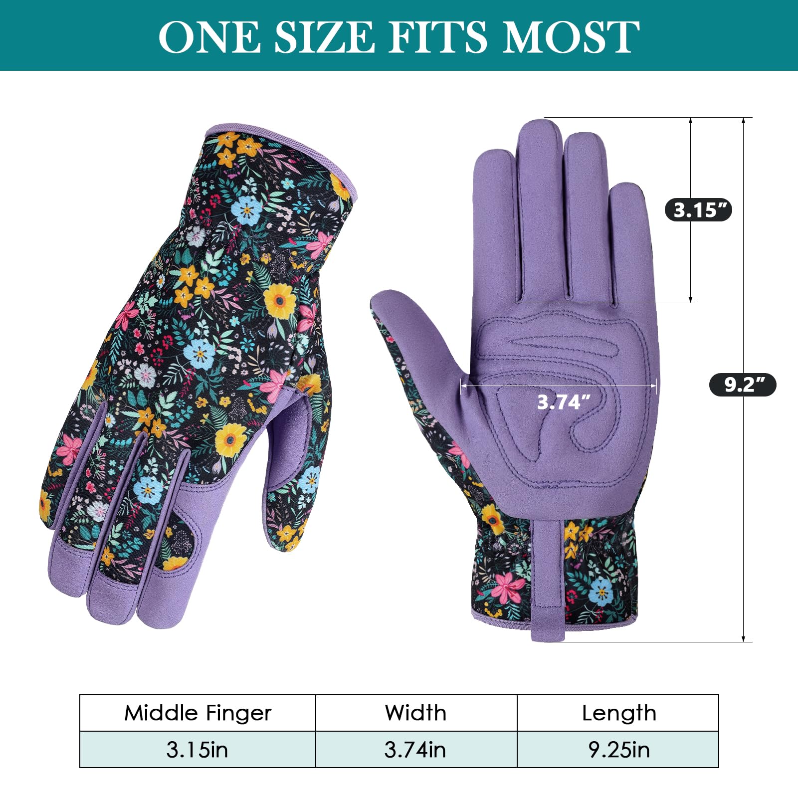 Trifabricy women's garden glove with elastic wrist ensures secure, slip-free wear.