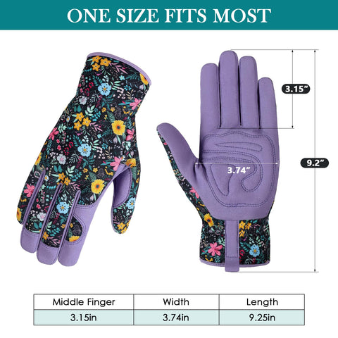 Trifabricy women's garden glove with elastic wrist ensures secure, slip-free wear.