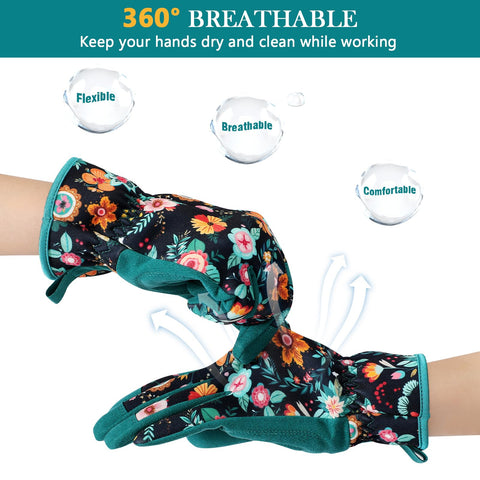 Trifabricy Garden Gloves for Women feature elastic wrist for a secure fit.