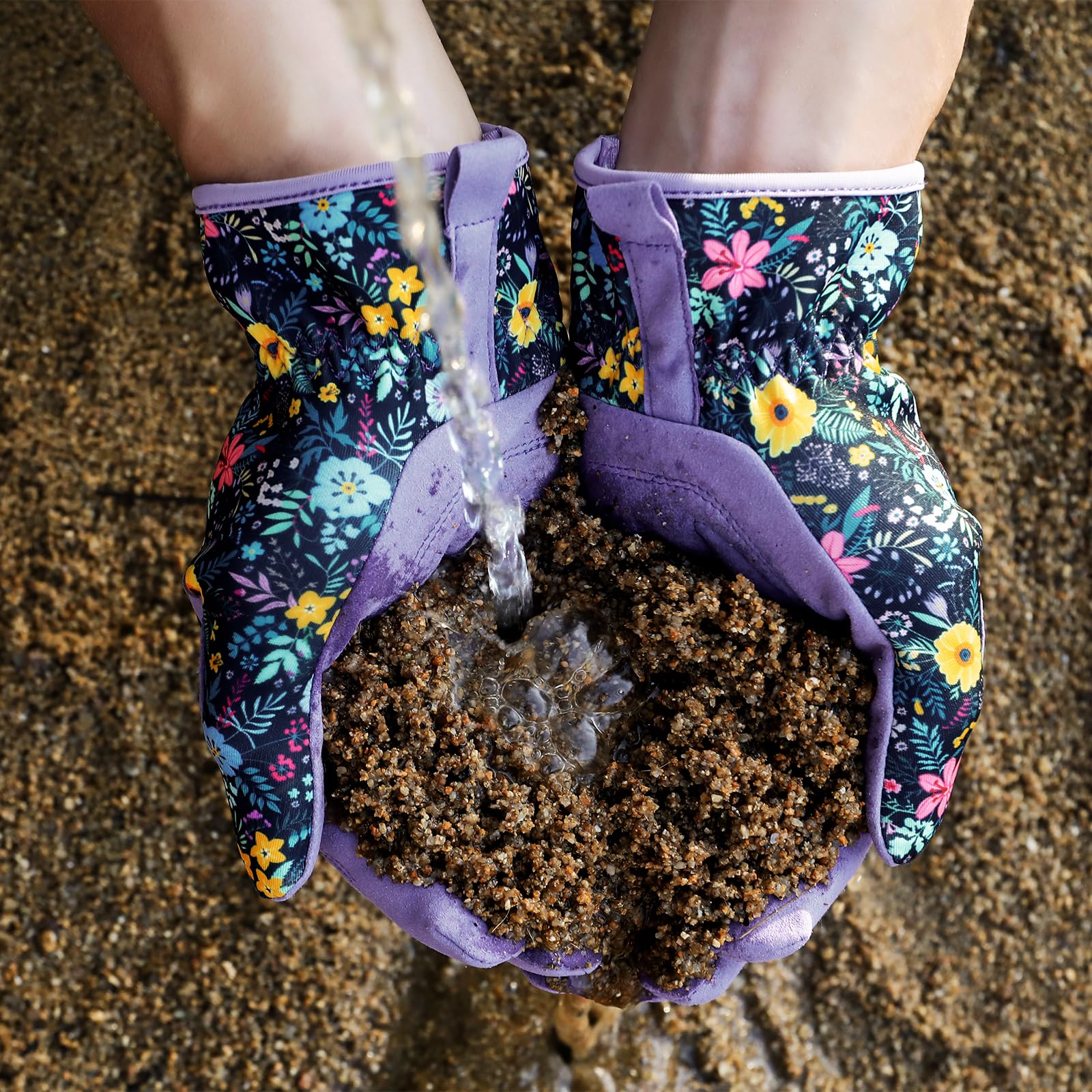 Trifabricy multi-purpose gloves suited for planting, digging, raking, and more.