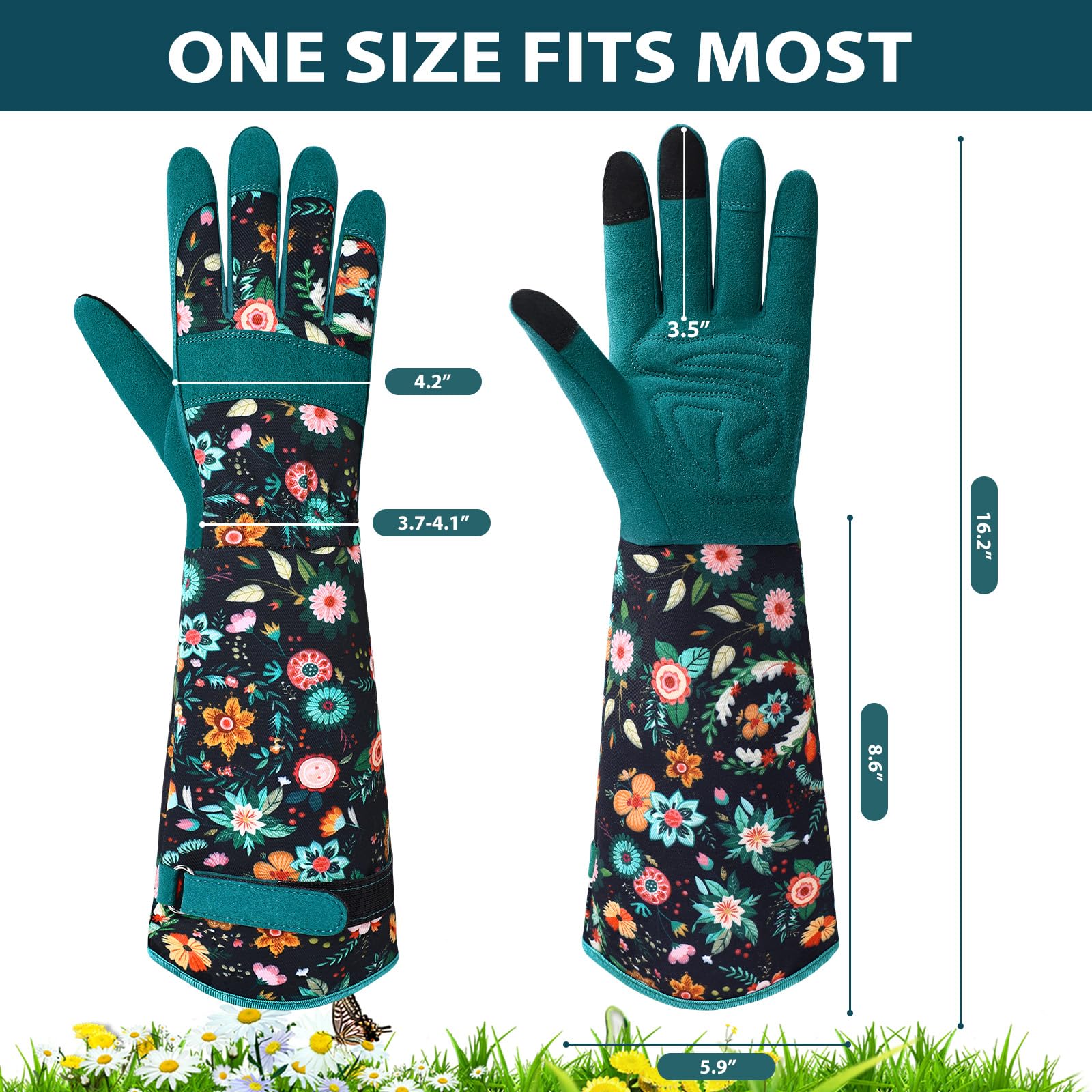Trifabricy women gloves with thorn-proof palms for safe pruning and weeding