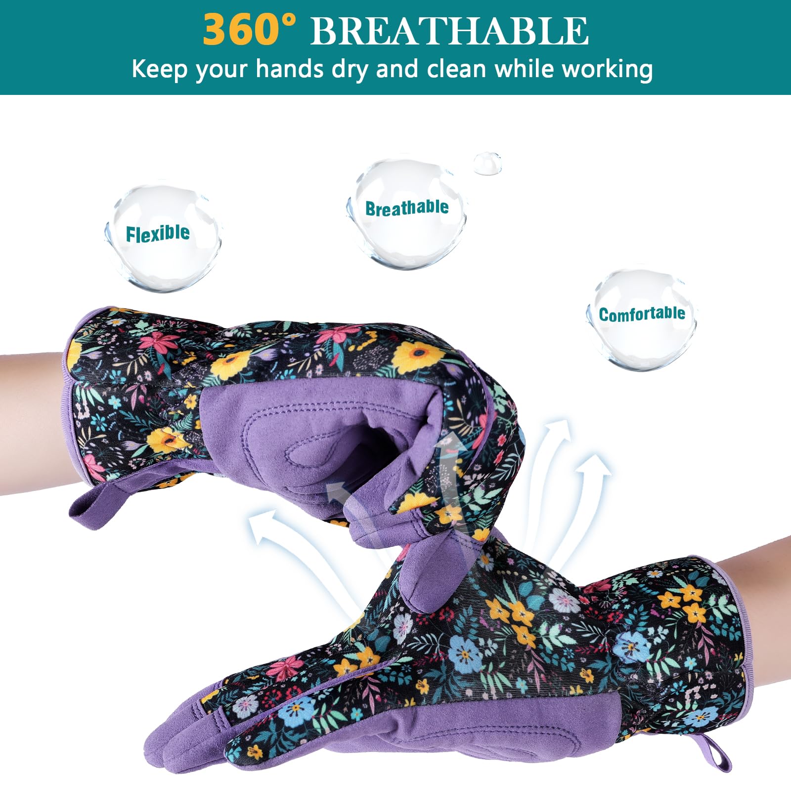 Trifabricy thorn-proof gloves highlight thorn-prone protection during pruning and weed pulling.