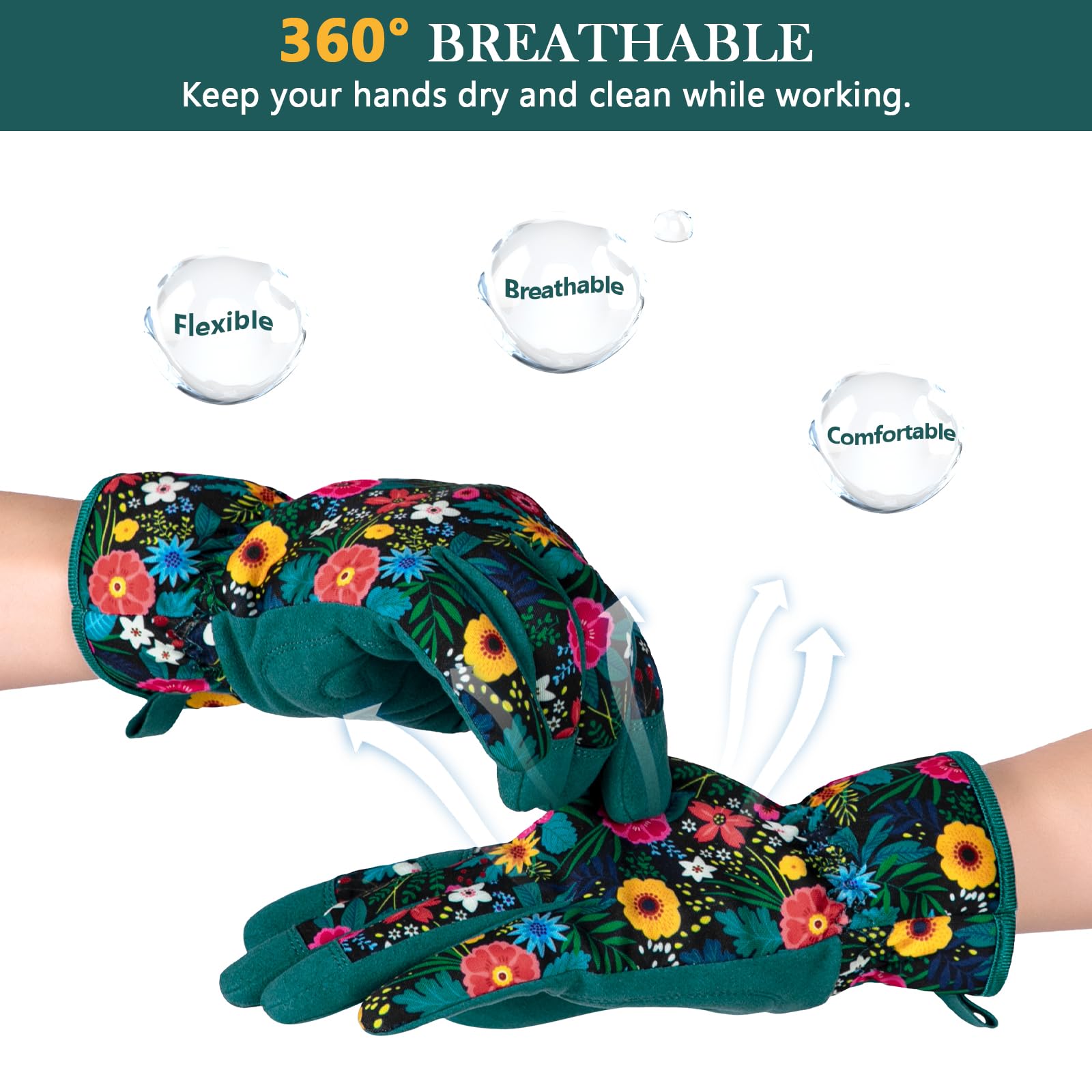Trifabricy thorn-proof gloves protecting hands around sharp stems