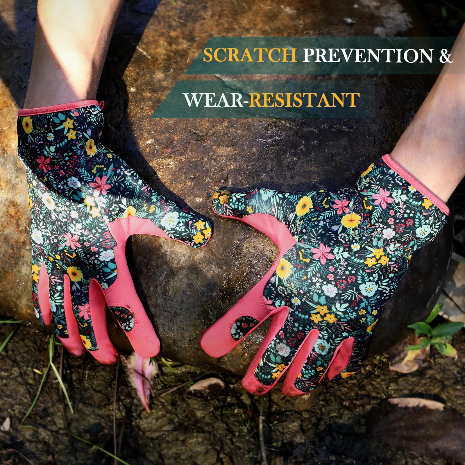 Trifabricy thorn-protection gloves guard hands while pruning thorny plants.