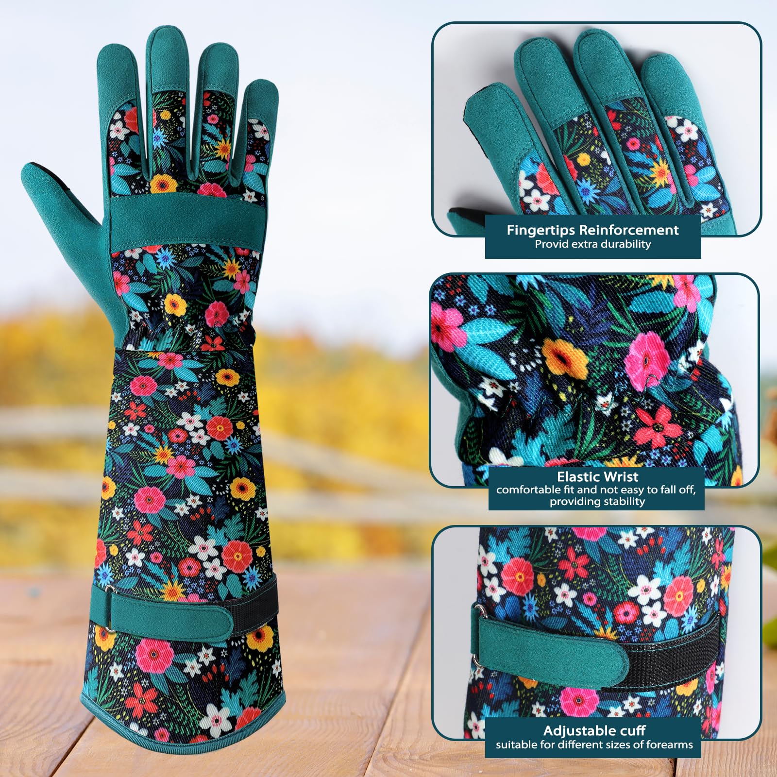 Trifabricy gloves include touchscreen-friendly fingertips for phone use while tending plants.