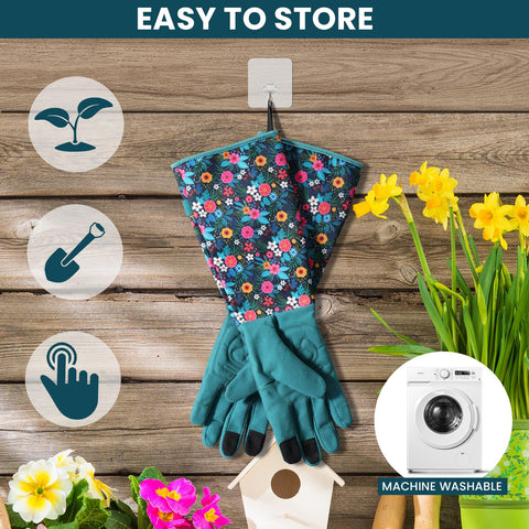 Trifabricy gloves create a protective barrier against dirt during weeding and planting.