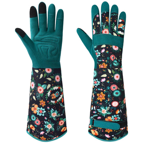 Trifabricy gardening gloves women—breathable long cuffs for all-day protection