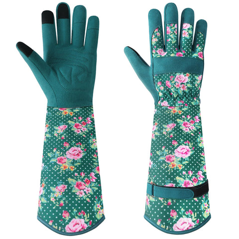 Trifabricy gardening gloves for women with breathable long design protect fingers during planting tasks.