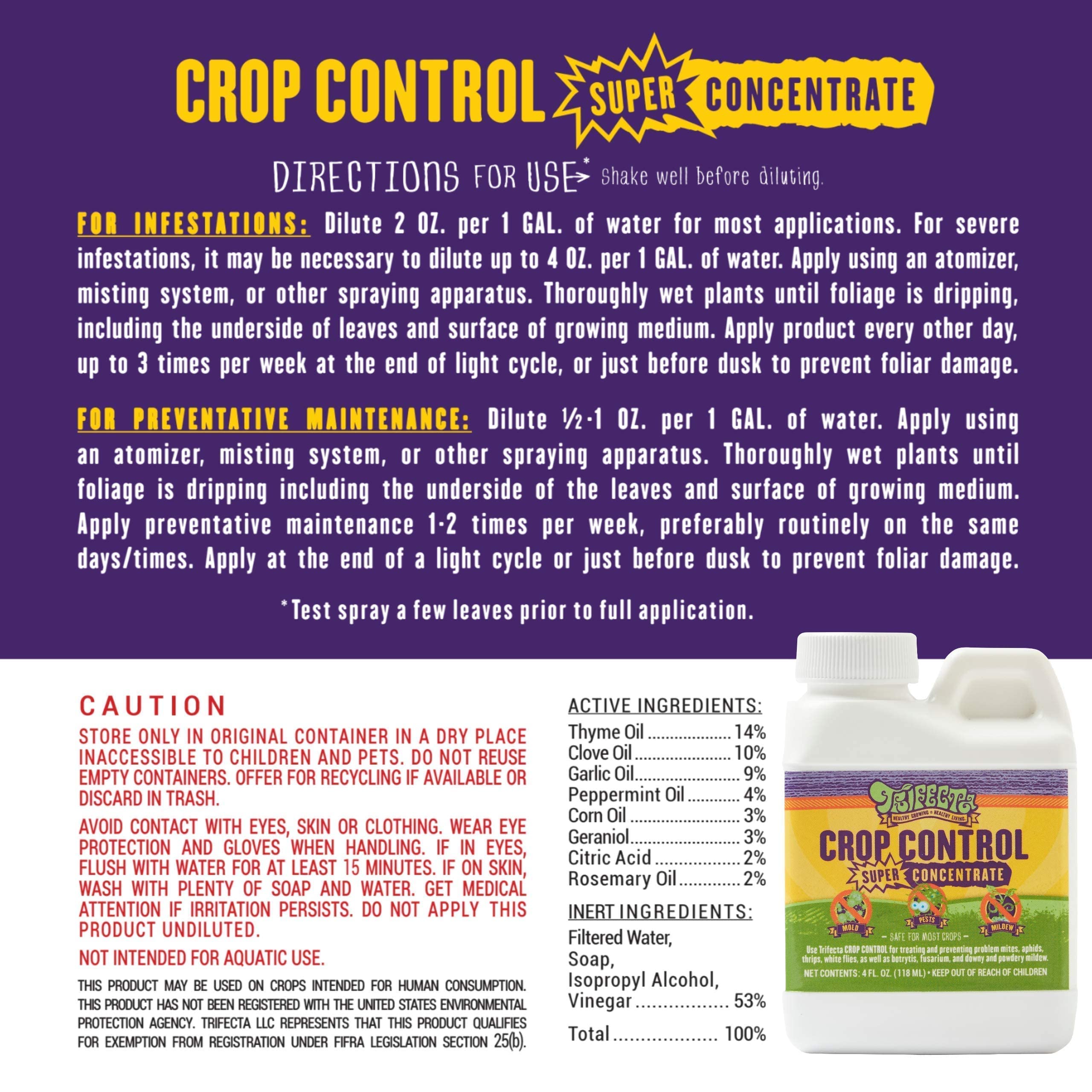 Trifecta Crop Control eco-friendly formula emphasizes safe plant care