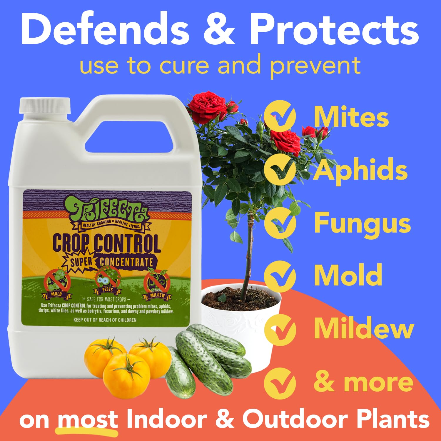 Trifecta Crop Control ingredients label highlights natural essential oils