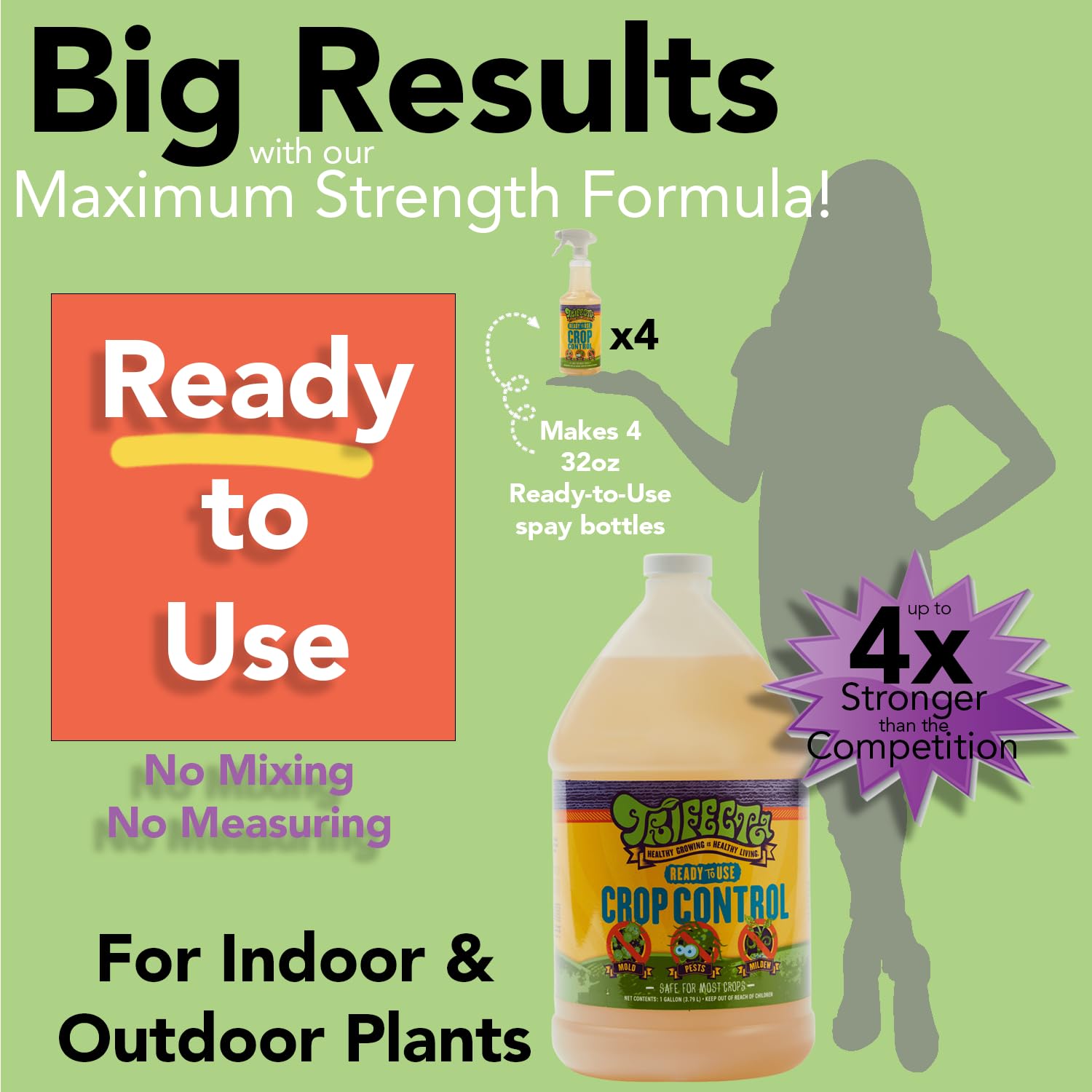Trifecta Crop Control powdery mildew fungicide protects leaves from mildew.