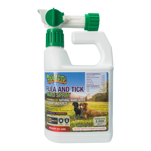 Trifecta outdoor flea and tick yard spray protects your lawn with natural essential oils.