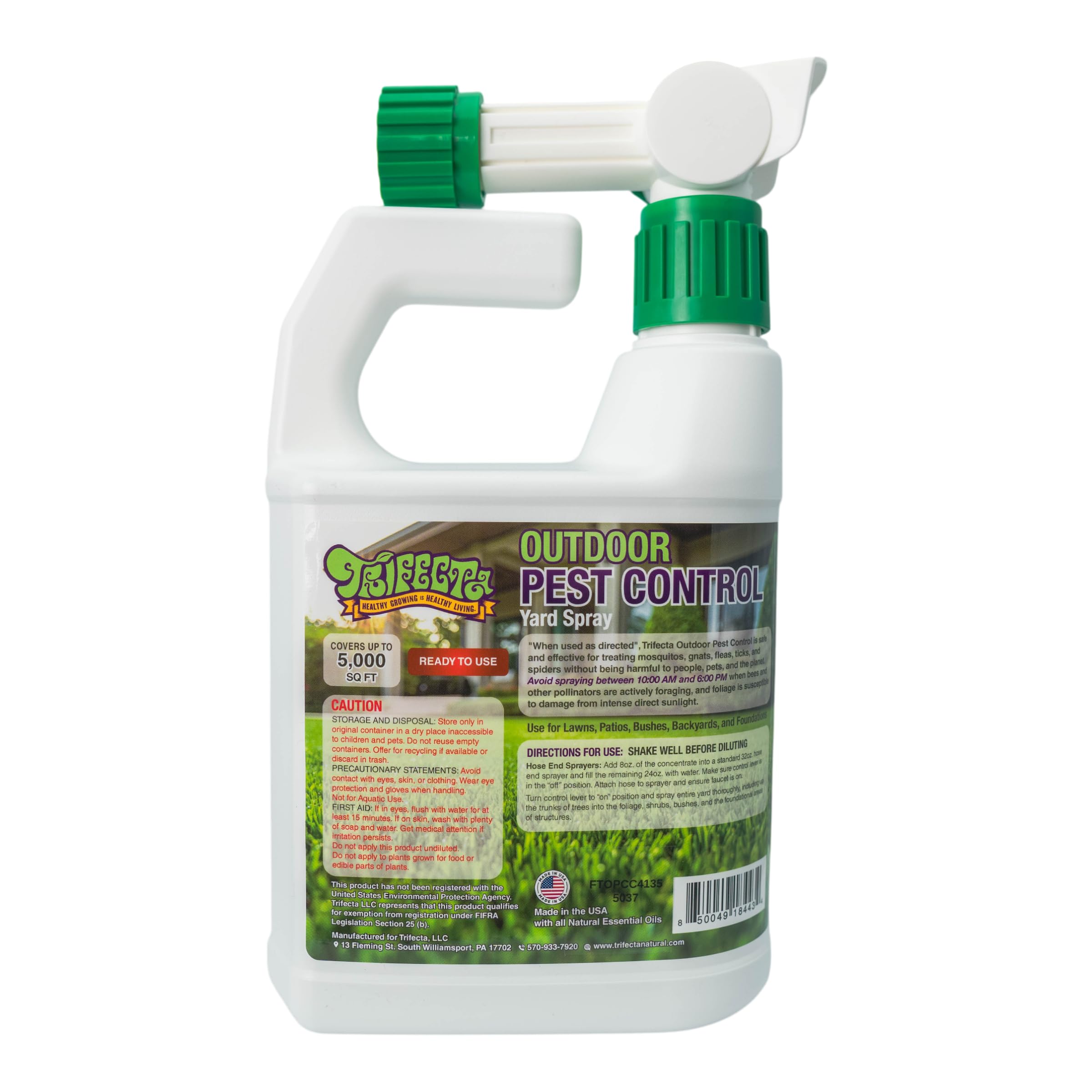 Trifecta Outdoor Pest Control spray nozzle demonstrating easy application.