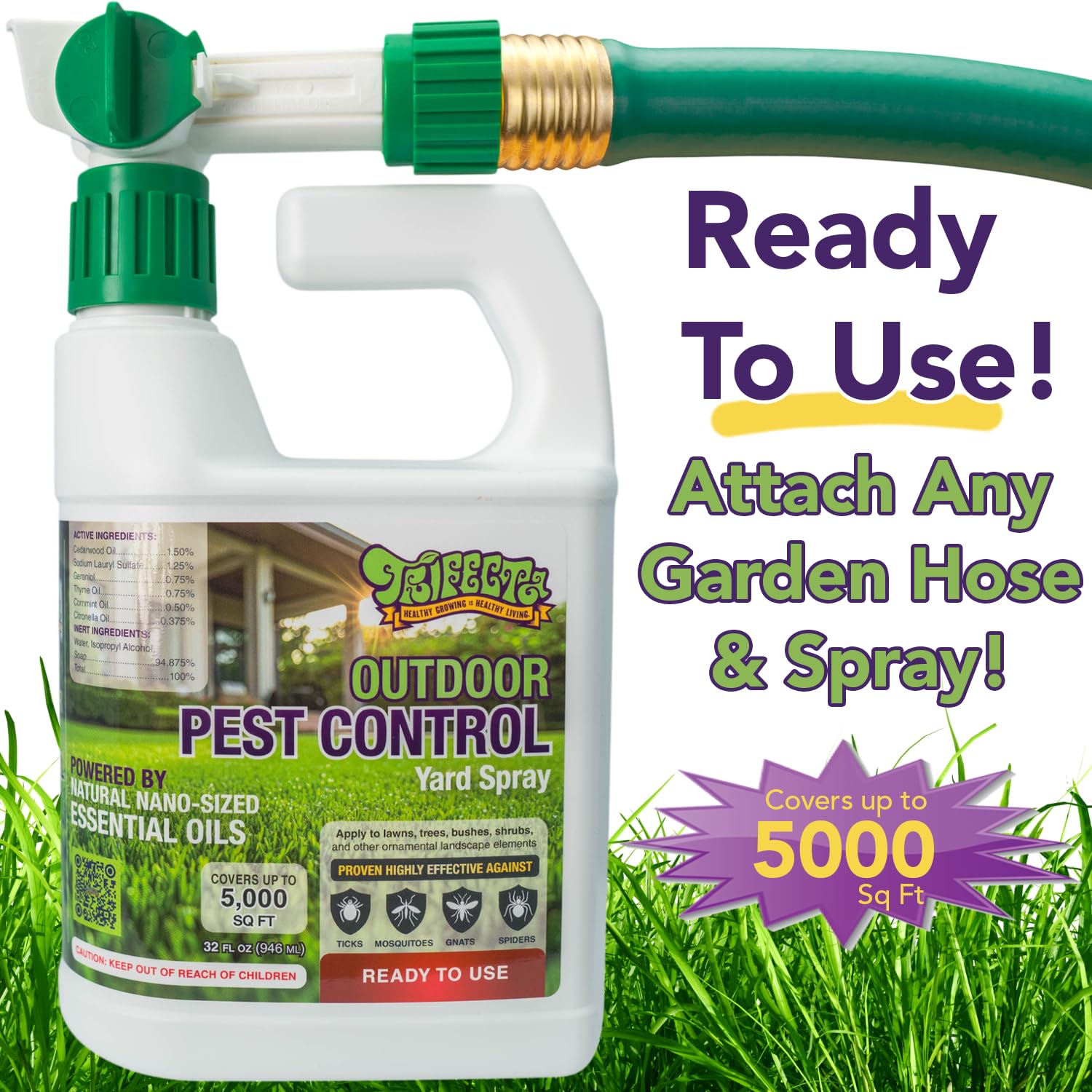 Trifecta Outdoor Pest Control weekend defense usage over backyard.