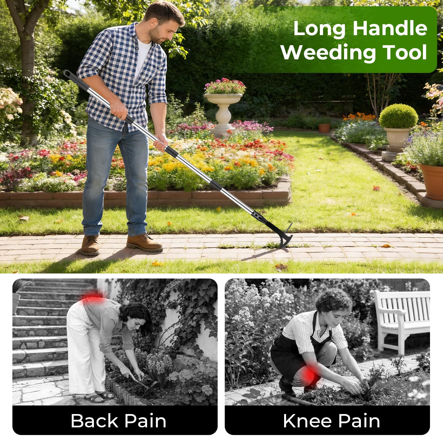TrigenTeels anti-rust coating on the weeder for durability and easy cleaning.