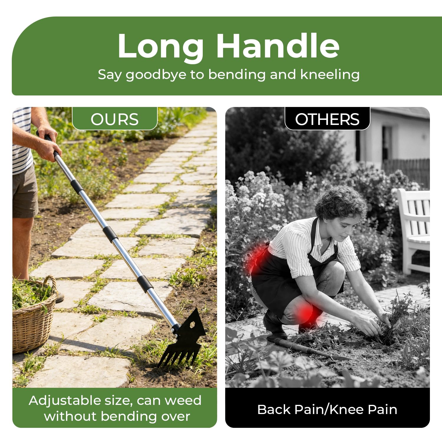 TrigenTeels weeding-in-action demonstrates efficient weed removal across lawn and garden.