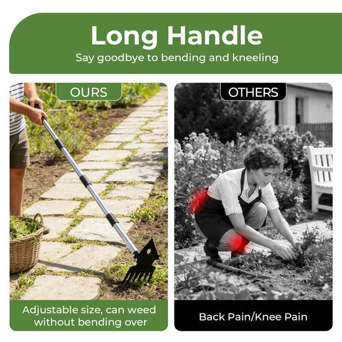 TrigenTeels weeding-in-action demonstrates efficient weed removal across lawn and garden.