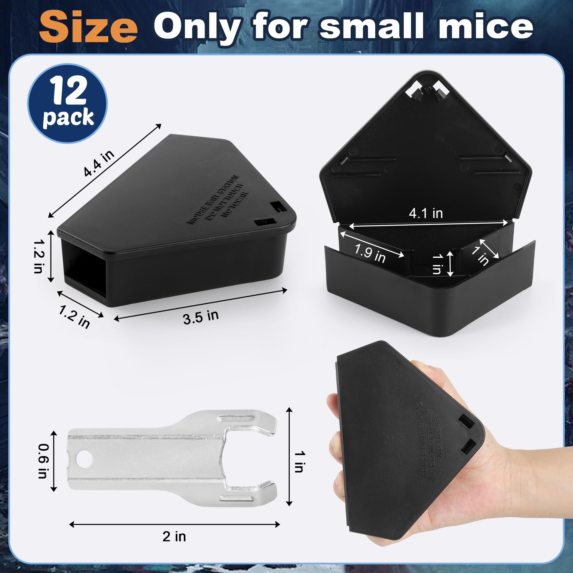 Durable ABS plastic bait box resists sun and rain for long lasting use