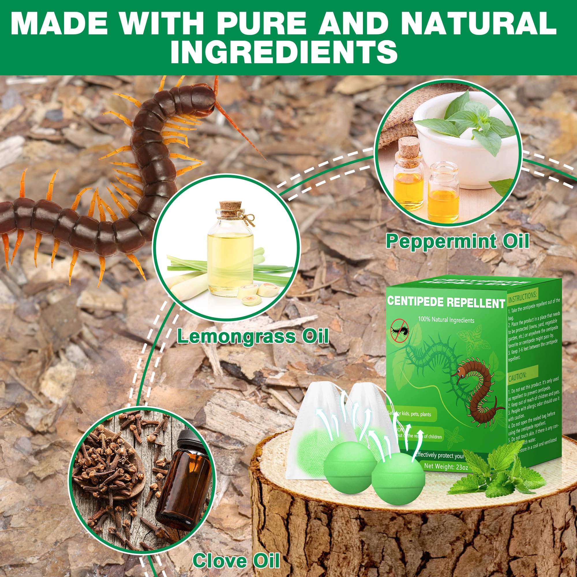 Trihood Centipede Away fabric bags: easy-to-place pouches for indoor protection