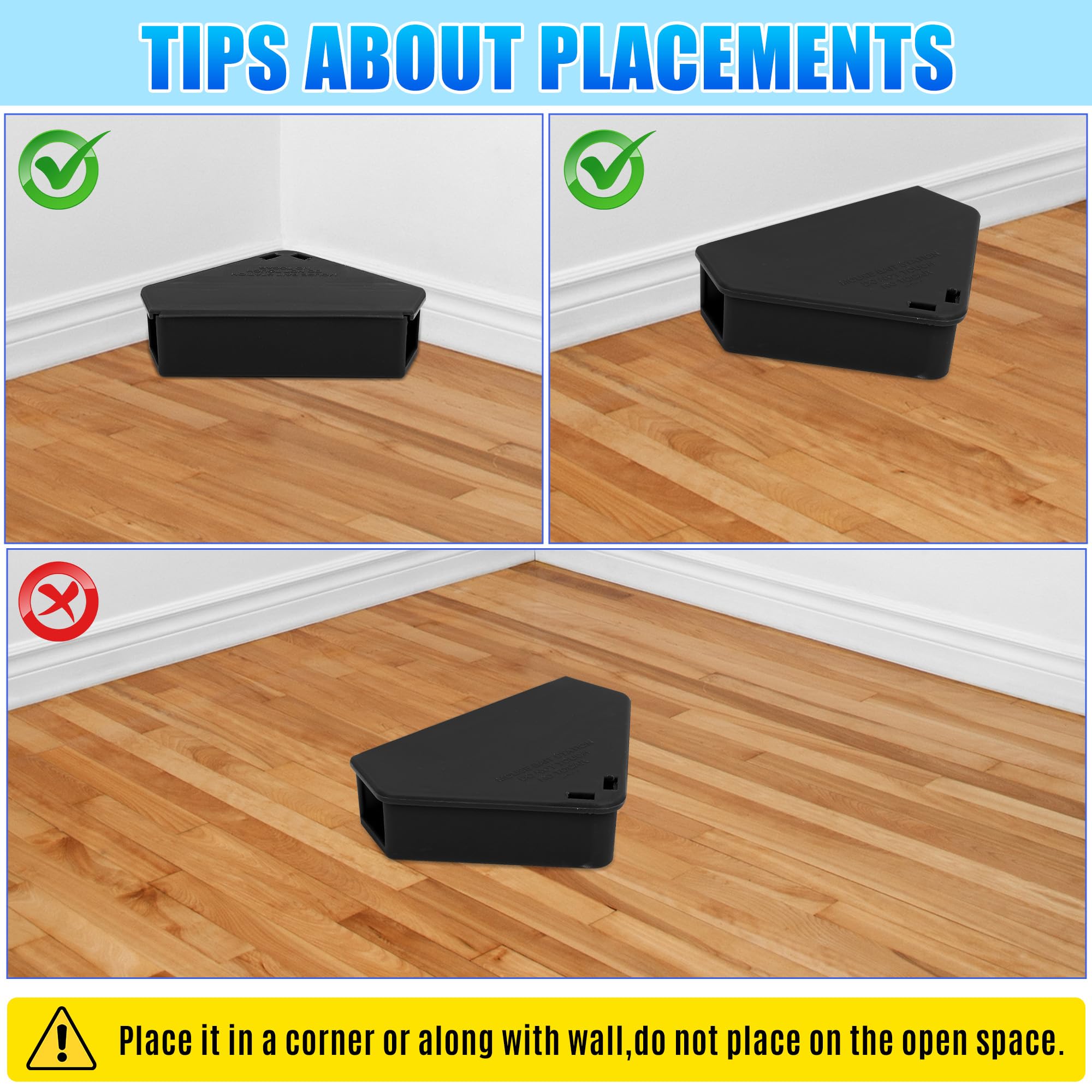 Only mice access 1.2-inch entry holes, reducing non-target visits.