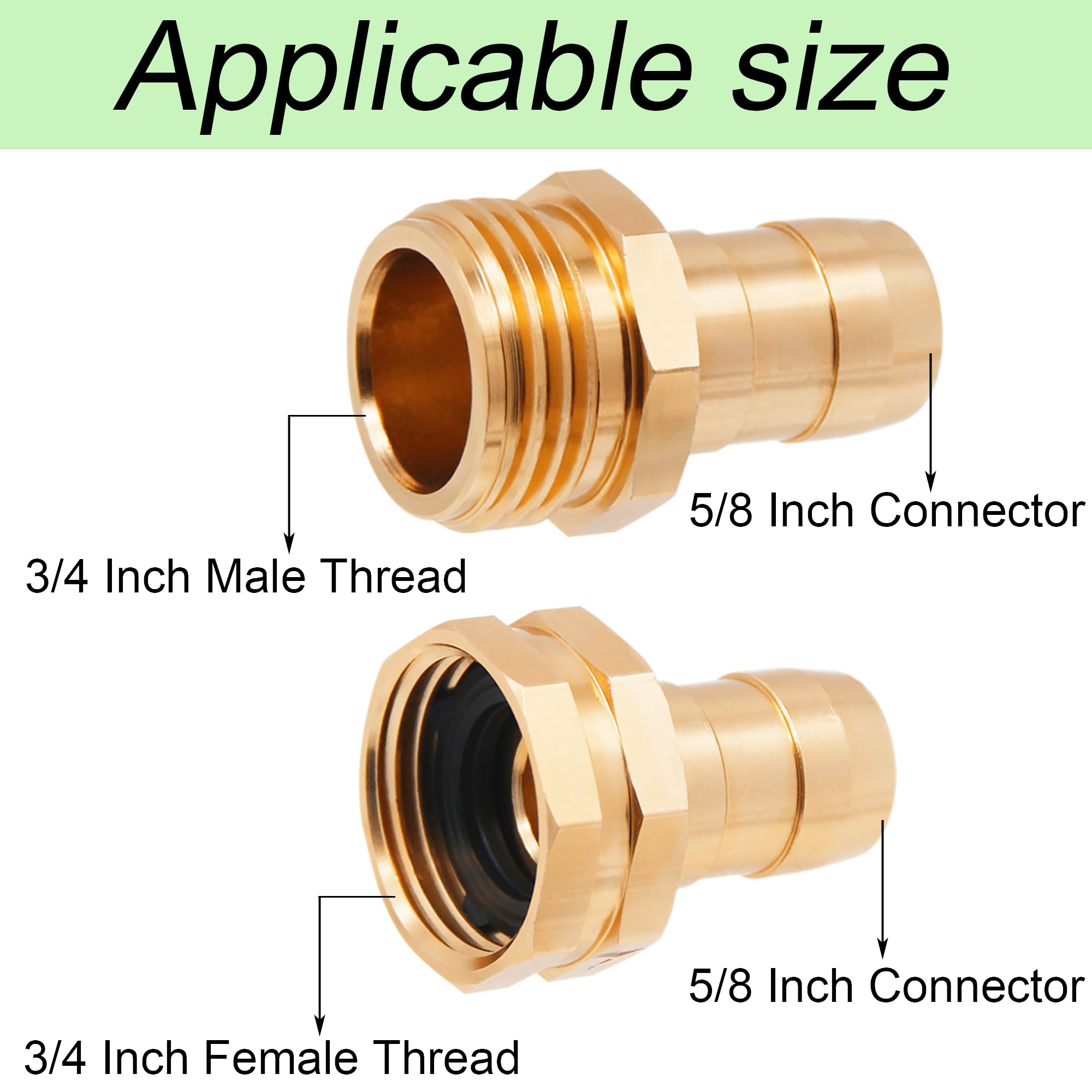 Triumpeek aluminum end repair kits fit 3/4 and 5/8 inch hoses.